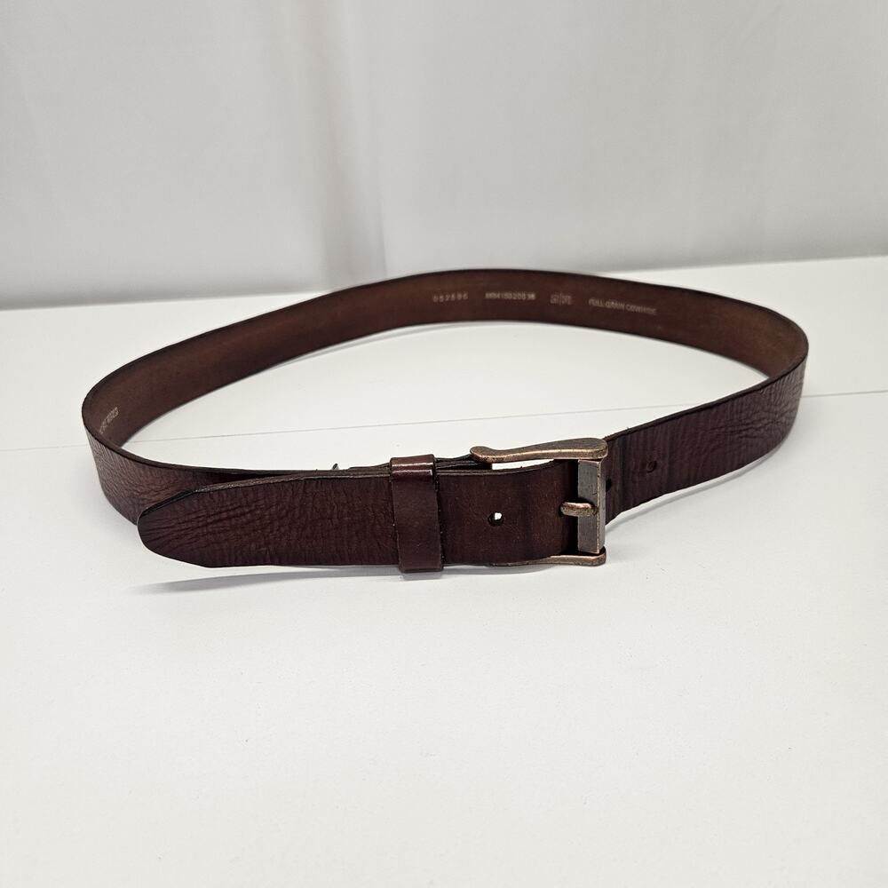 Vtg Fossil Men’s Full Grain Cowhide Brown Leather Classic Western Belt Sz 36